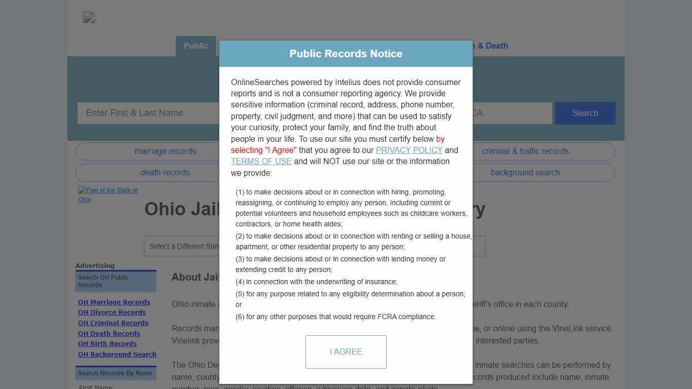 Ohio Jail and Inmate Records Search Directory